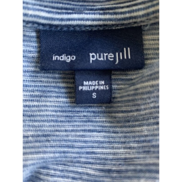 J. Jill pure jill indigo Tunic top Blue White Size Small - Picture 3 of 4